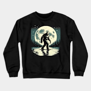 Moon Bigfoot Sasquatch Cool Bigfoot Crewneck Sweatshirt